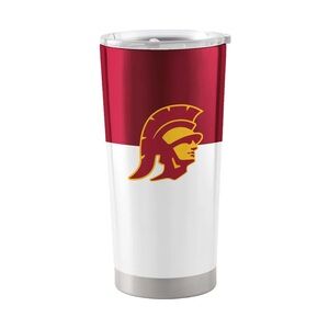 Red and White Tumbler with Trojan Logo